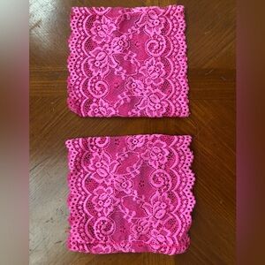 Pink Lace Stretch Boot Leg Cuffs New